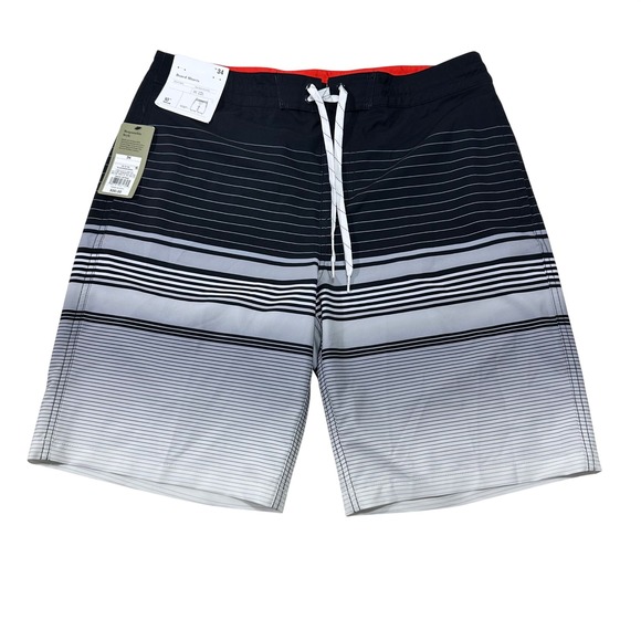 Goodfellow & Co Other - Goodfellow & Co Mens Board Shorts Black Grey Gradient Striped 10 Inseam 34 NWT